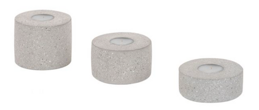 33. Juego de 3 portavelas gris claro