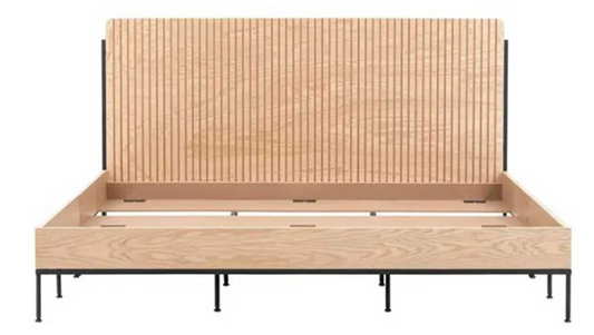 Base de cama y cabecera Romi King Size Color Encino