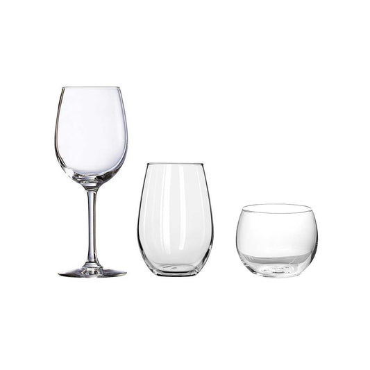 121. Juego de vasos y copas de vidrio 12 pzas.
