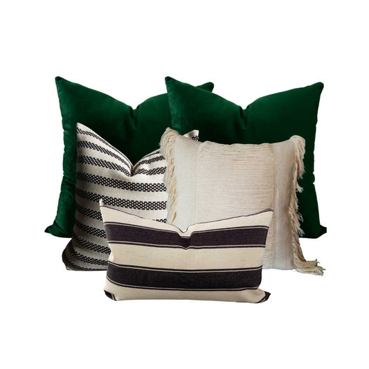 83. 5 cojines decorativos tonalidad verde