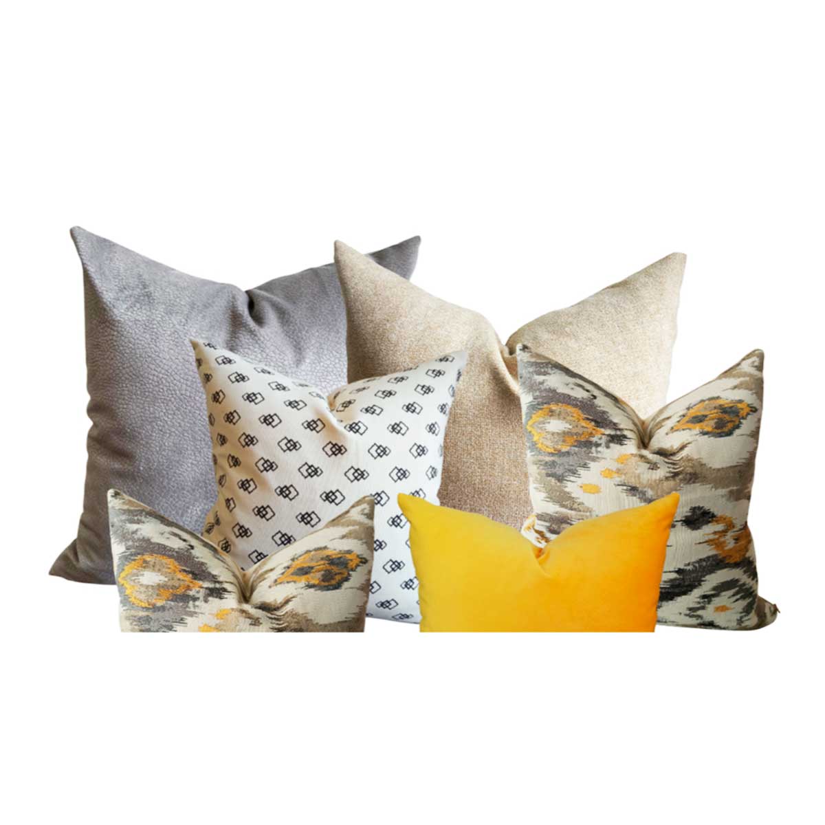 83. 6 cojines decorativos tonalidad beige