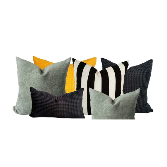 65. 6 cojines decorativos tonalidad gris