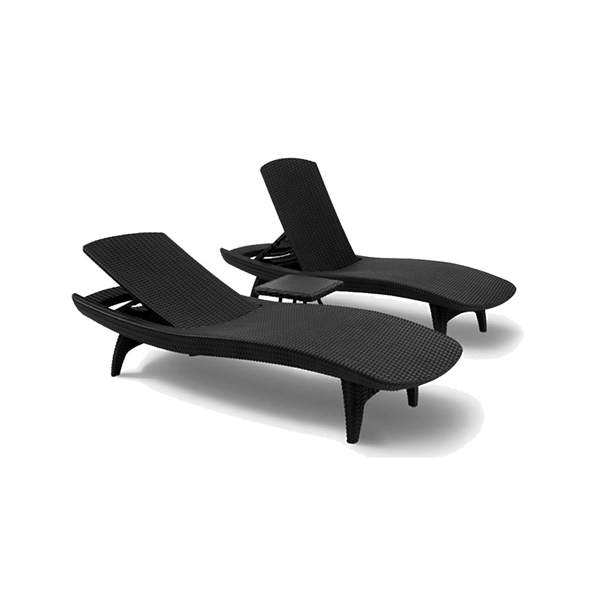 74. Set Pacifico con 2 camastros y una mesa de centro Gris