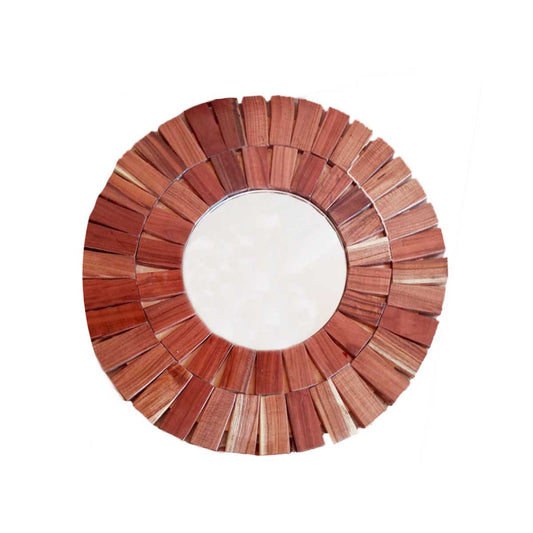 32. Espejo redondo madera