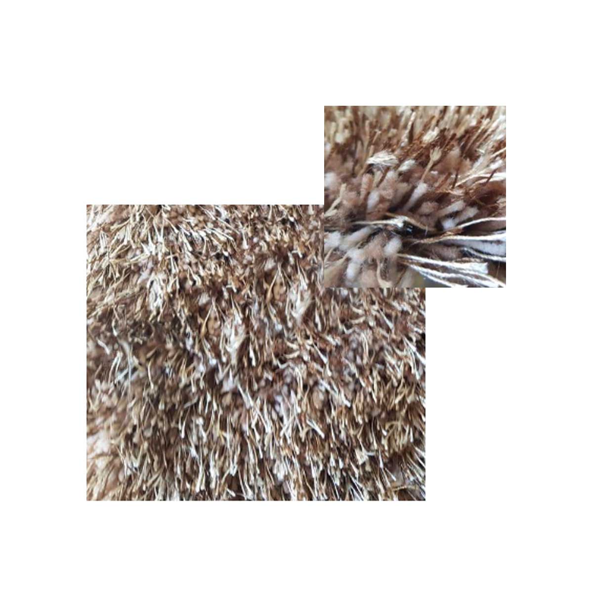 19. Tapete super shag beige con blanco