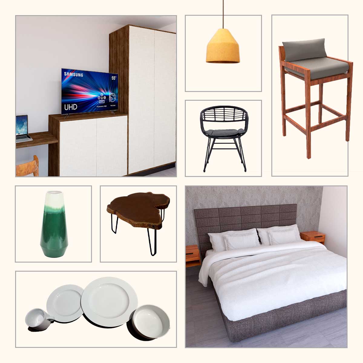 Paquete prearmado One Bedroom Garden interior Oscuro